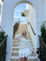 Strawberry Matcha Striped Sweater