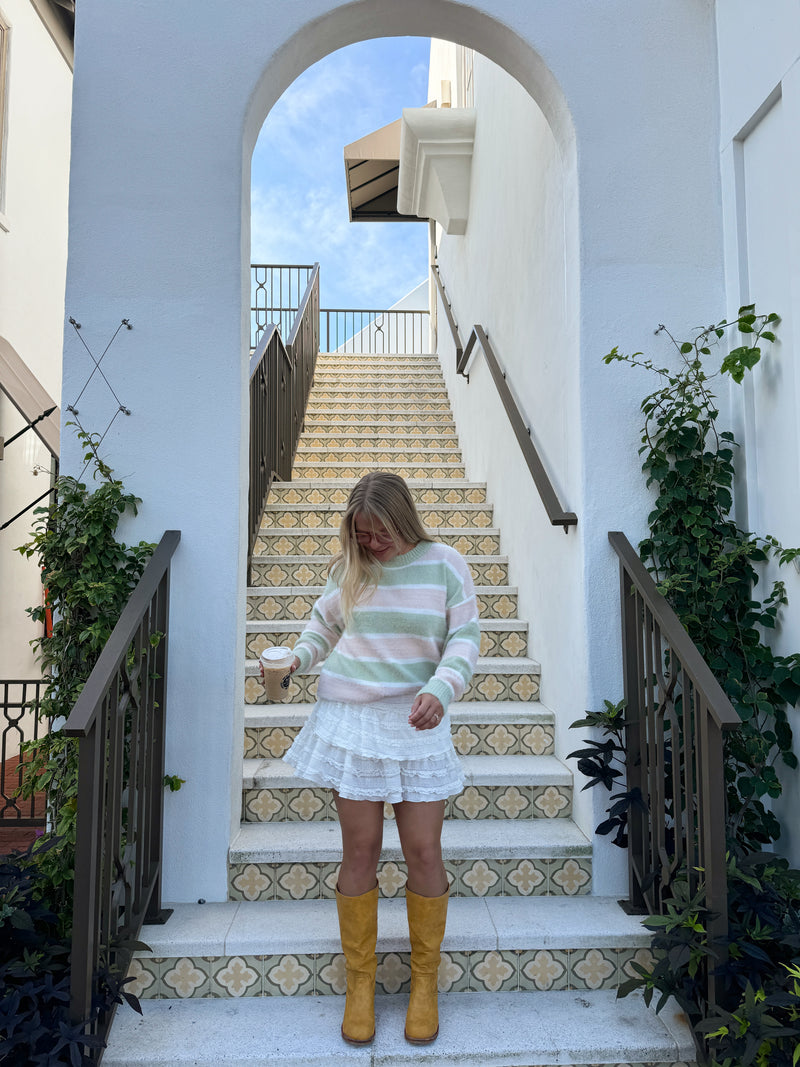 Strawberry Matcha Striped Sweater