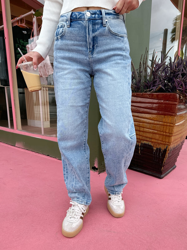 Off Duty Denim Barrel Jeans