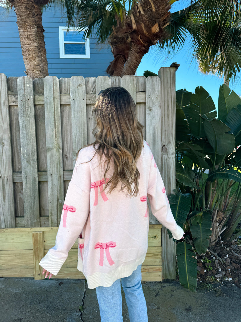 Pink Bow Lover Cardigan