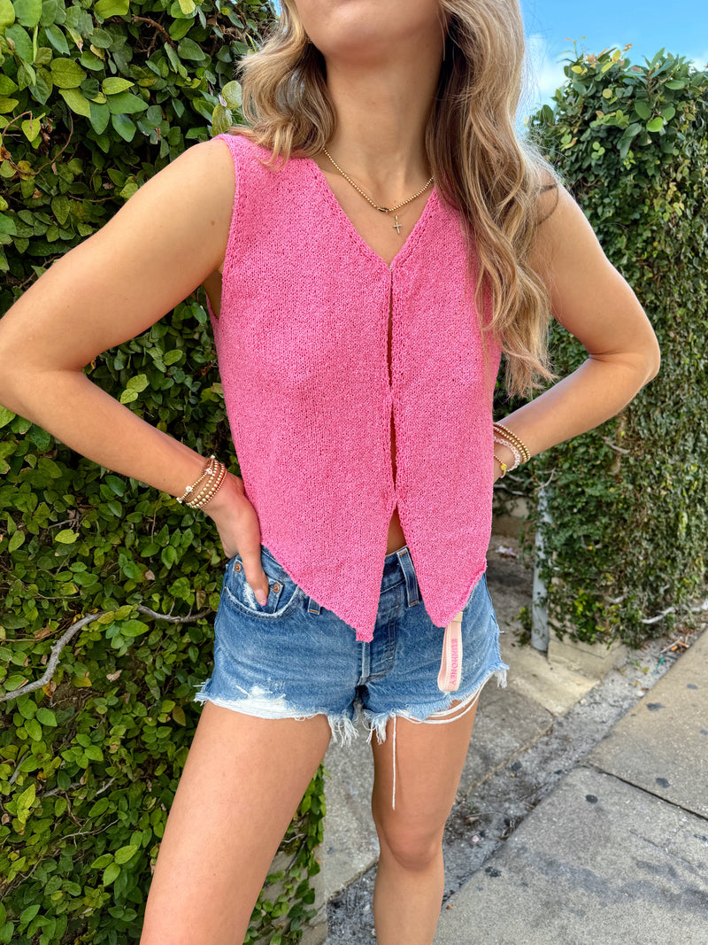 Girl Next Door Pink Knit Top