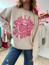 The Stones Pink Graphic Sweatshirt - Cream