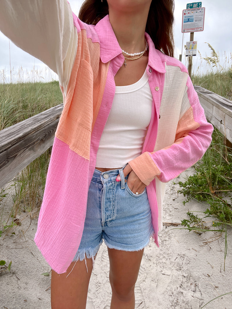 Pink Obsession Colorblock Cotton Top