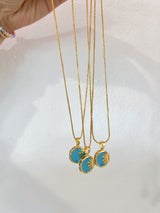 Sun Ray Gold Filled Necklace - Aqua