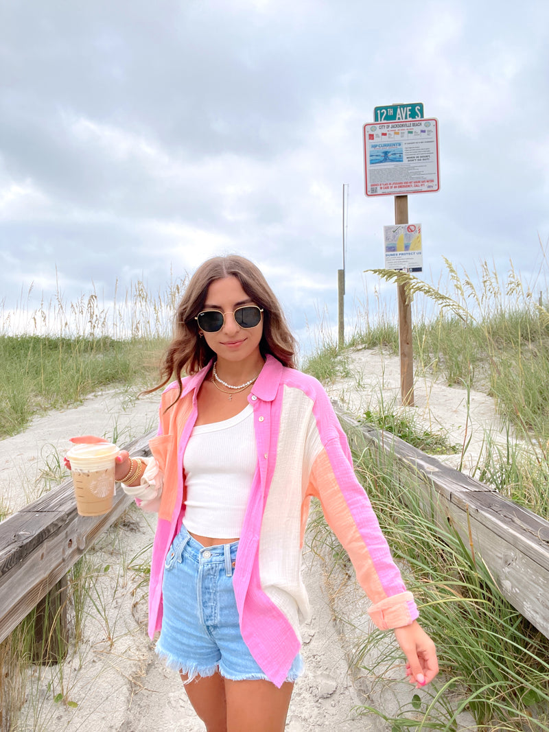 Pink Obsession Colorblock Cotton Top