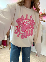 The Stones Pink Graphic Sweatshirt - Cream