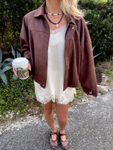 Espresso Martini Suede Jacket