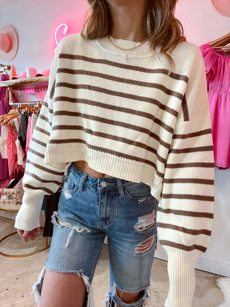 Salted Caramel Striped Sweaters