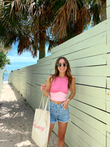 Two Toned Pink Crop Tank Top