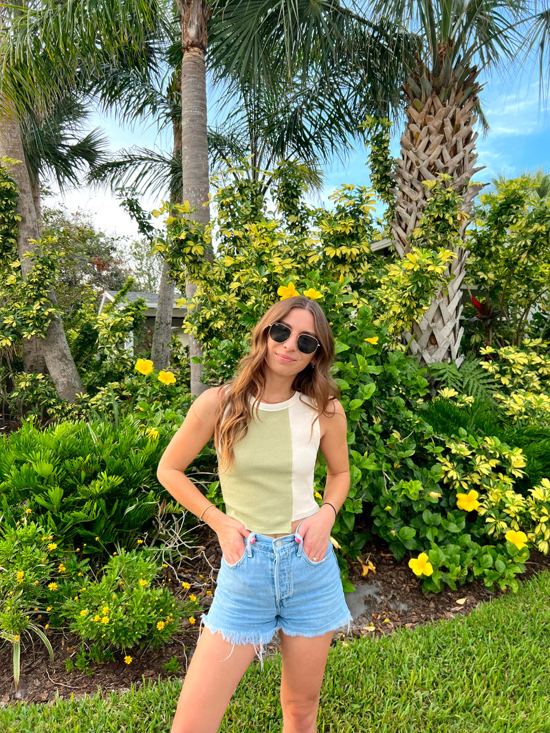 Sage Colorblock Tank Top