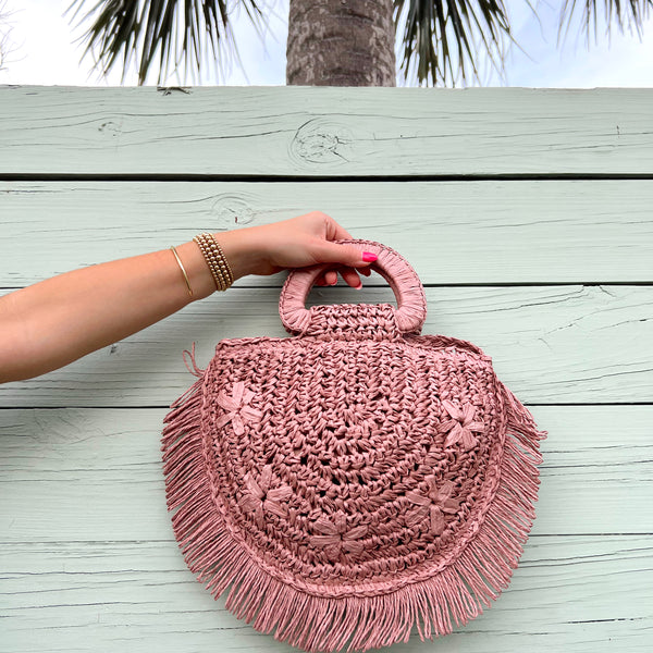 Circle cheap straw bag