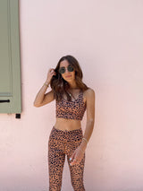 rust colored leopard print activewear set