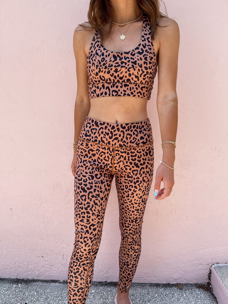 leopard print activewear set 