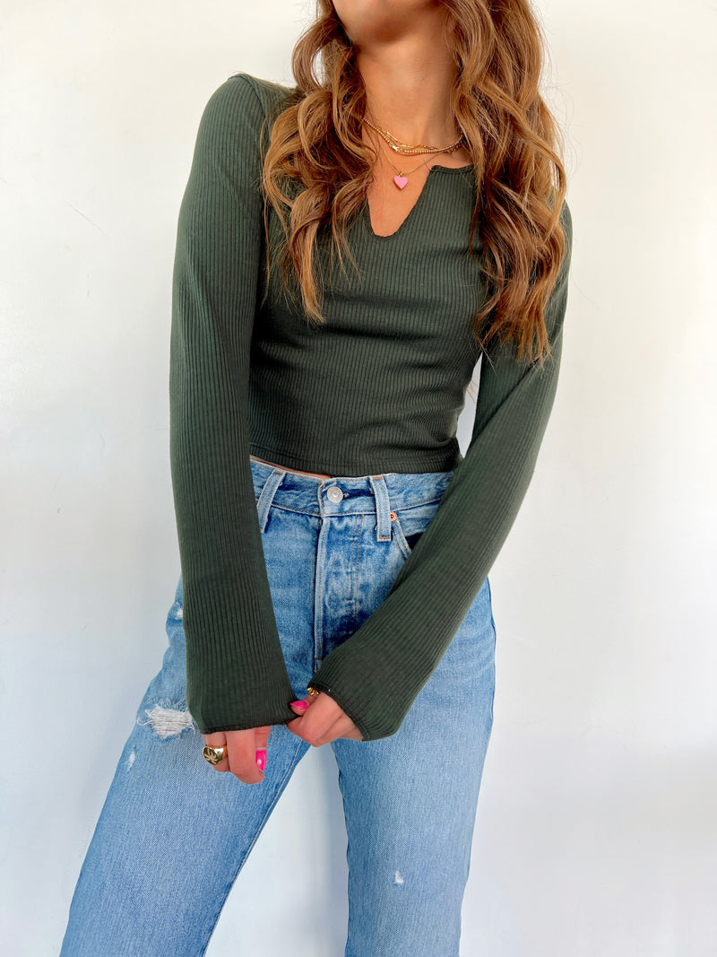 Fall Essential Olive Long Sleeve