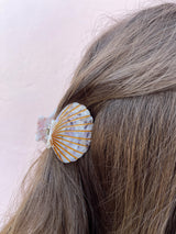 womens  blush pink sea shell hair clip