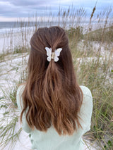 womens white butterfly hair clip