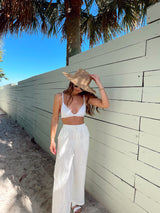 Sun & Sand White Linen Pants