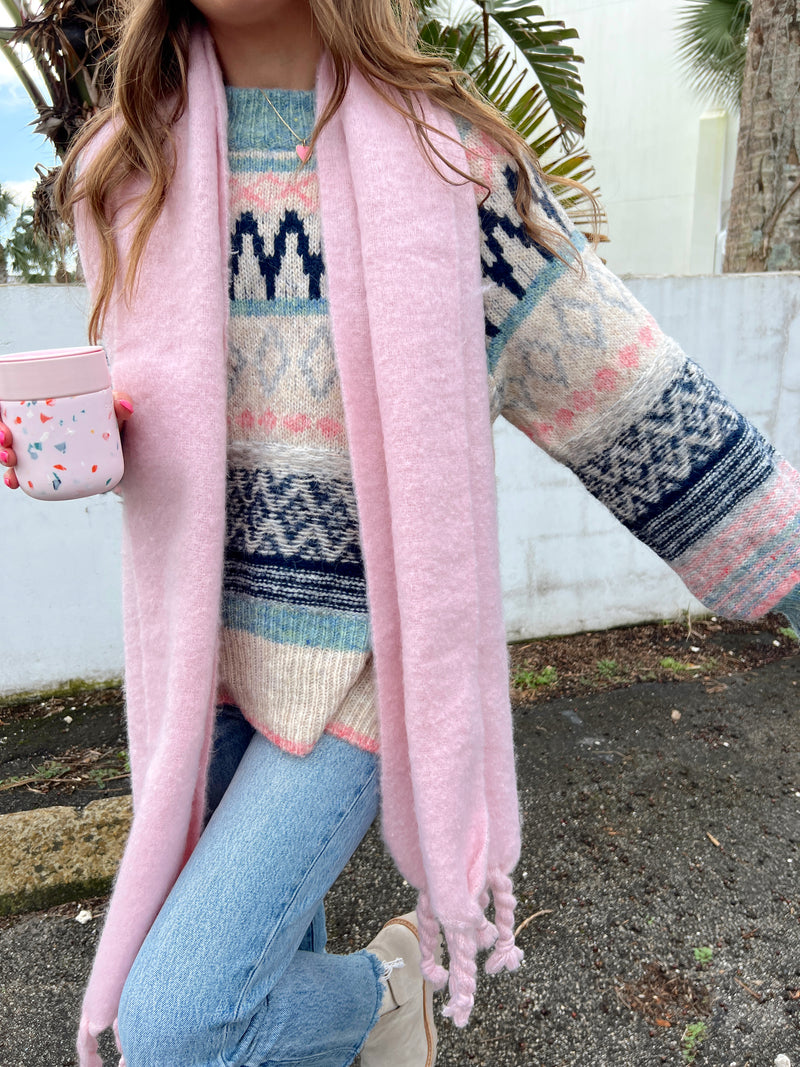 Fuzzy Feels Pink Scarf