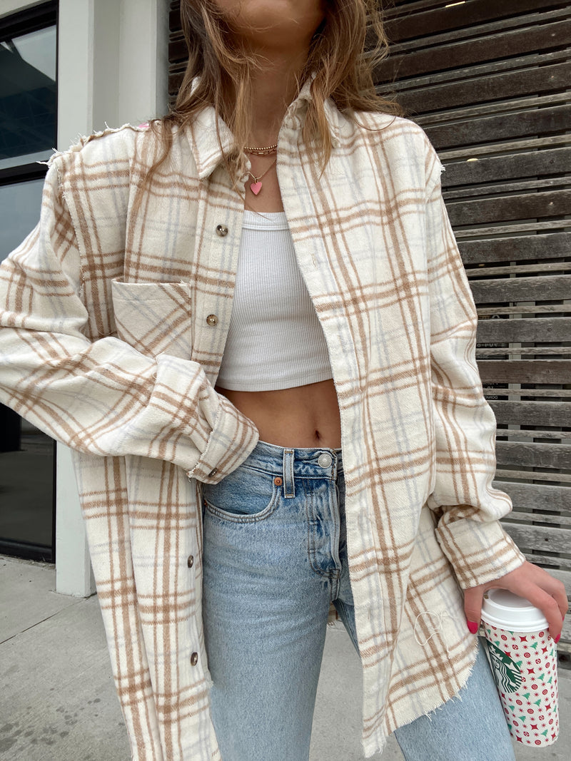 Toasted Marshmallow Plaid Shacket