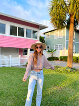 Mocha Cable Knit Sweater