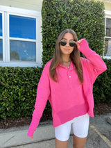 womens active pink snap hoodie