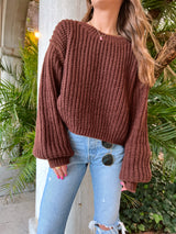 womens brown chunky sweater