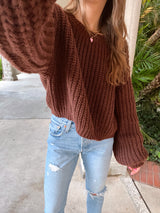 womens brown chunky sweater